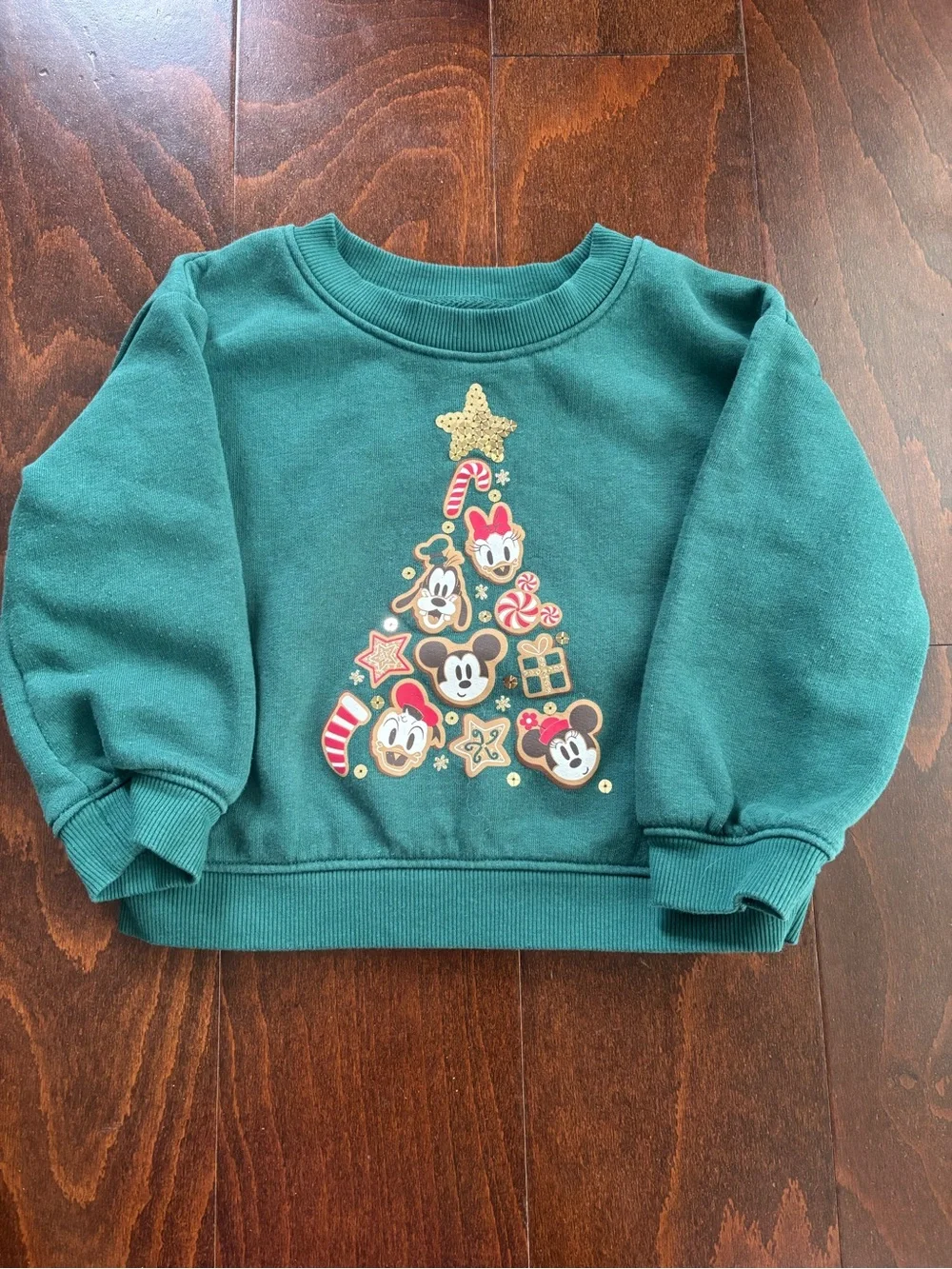 Disney x jumping beans Holiday Sweatshirt with Mickey Mouse & Friends, Size 2T